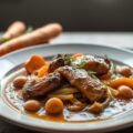Varkensnek uit de oven in een romige saus