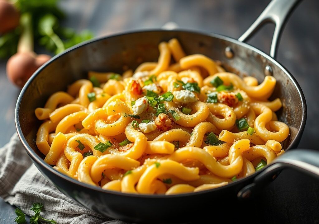 Vegetarische macaroni — AI-gegenereerde illustratie