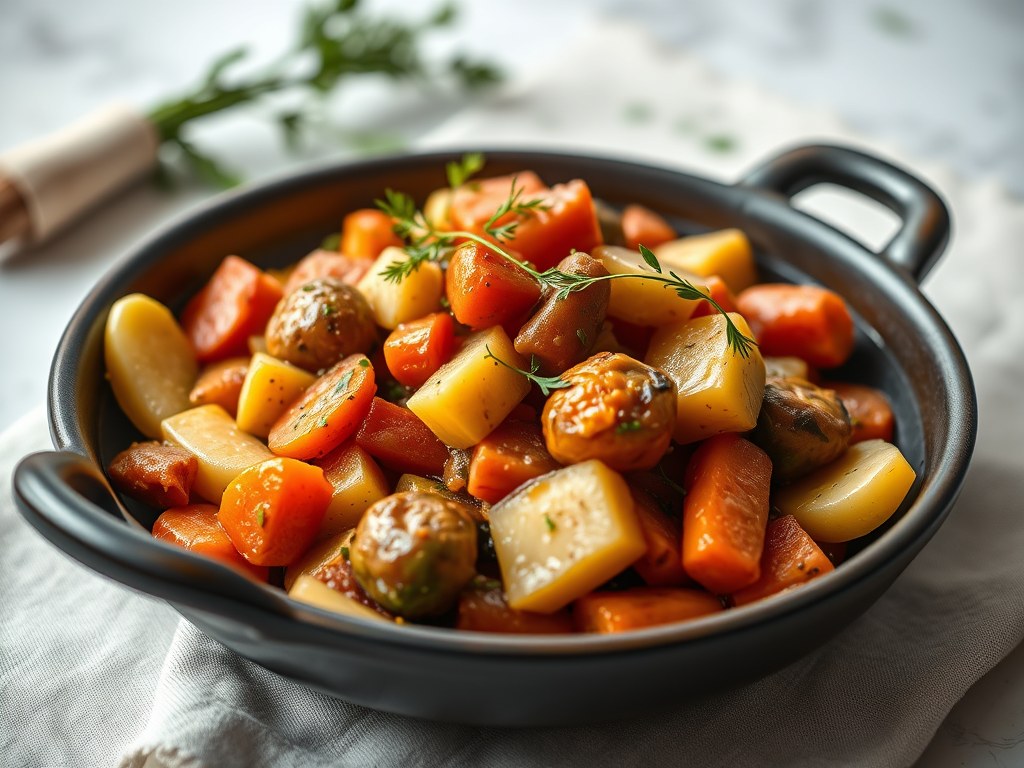 Vegetarische tajine met venkel, AI-gegenereerde illustratie