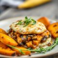 Veggie Parmentier met zoete aardappelen en geroosterde wintergroenten