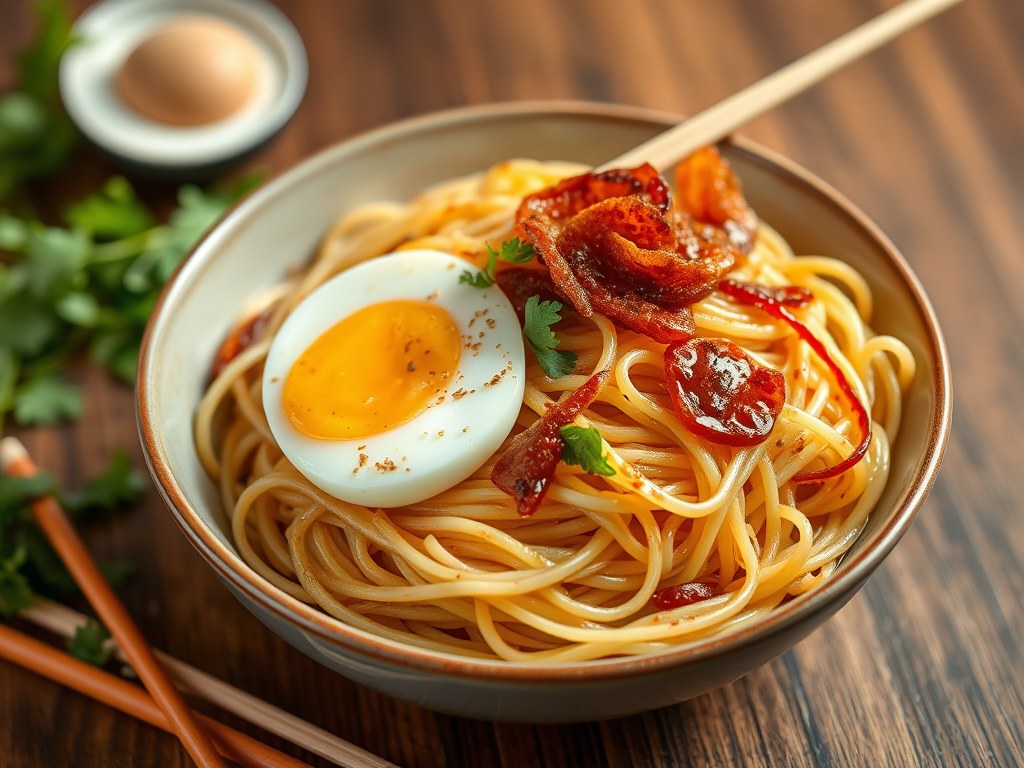 Vermicelli Singapore-Stijl, AI-gegenereerde illustratie