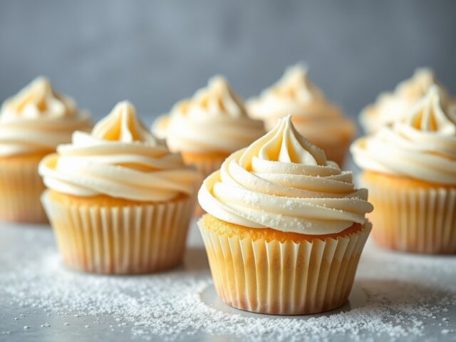 Versieringen voor cupcakes: suikerpasta (of fondant) — AI-gegenereerde illustratie