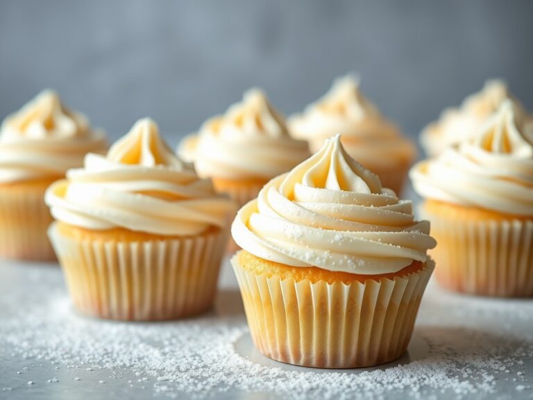Versieringen voor cupcakes: suikerpasta (of fondant) — AI-gegenereerde illustratie