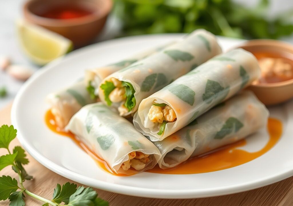 Vietnamese springrolls, AI-gegenereerde illustratie