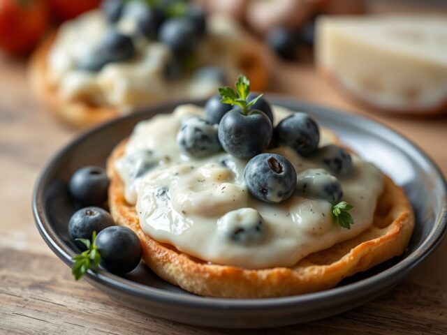 Vijgen met blauwe kaas en parmaham — AI-gegenereerde illustratie