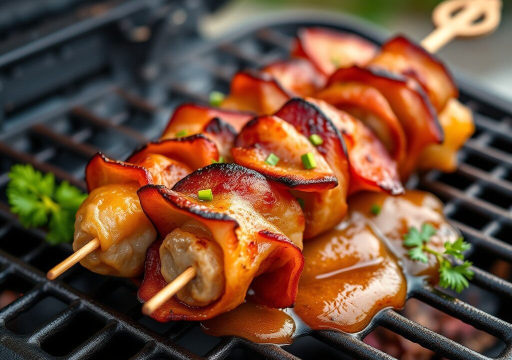 Visbrochette met een pittig sausje — AI-gegenereerde illustratie