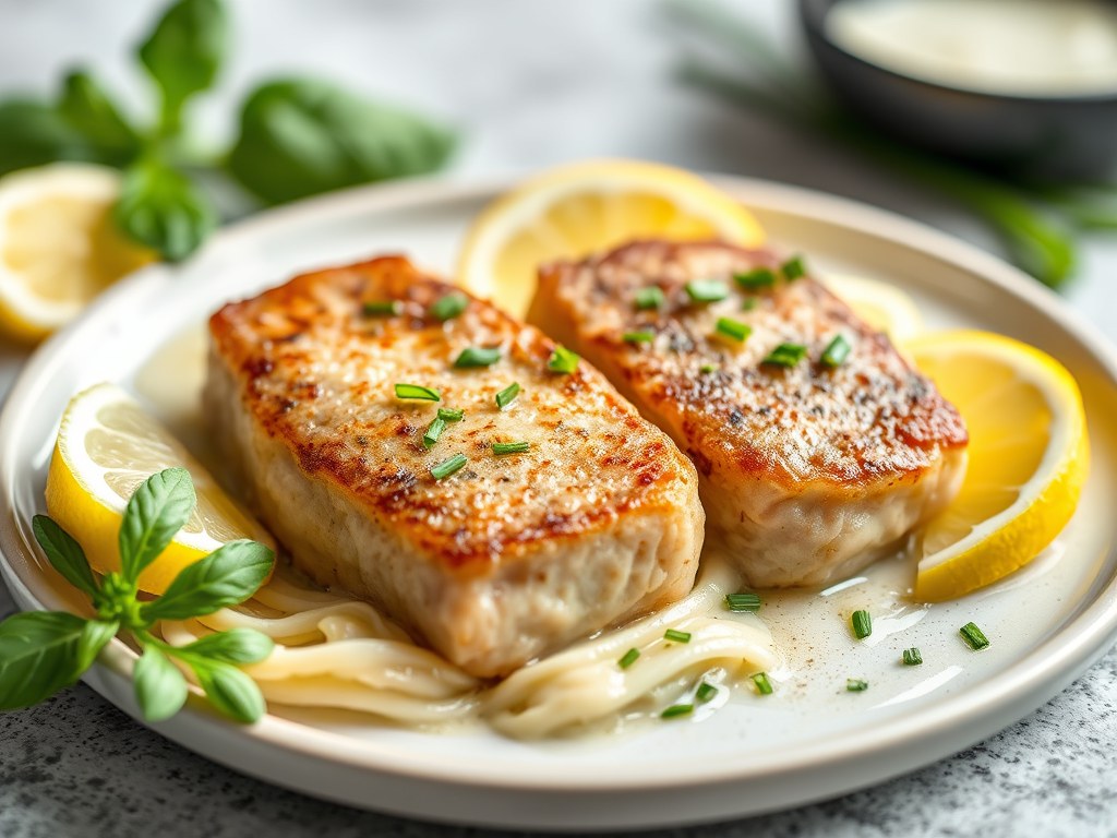 Visfilets met kruiden, AI-gegenereerde illustratie