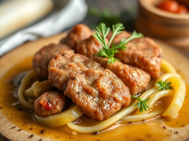 Visfilets met prei en kappertjes — AI-gegenereerde illustratie