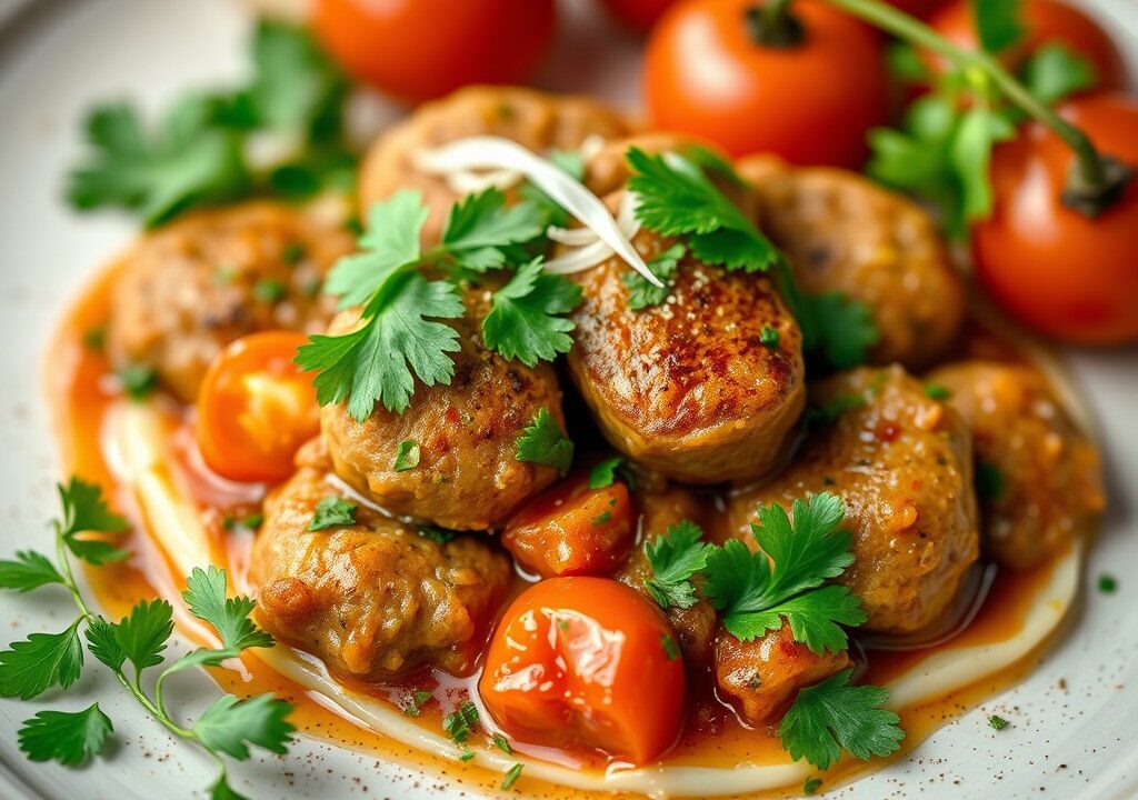 Visfilets met tomaten en koriander — AI-gegenereerde illustratie