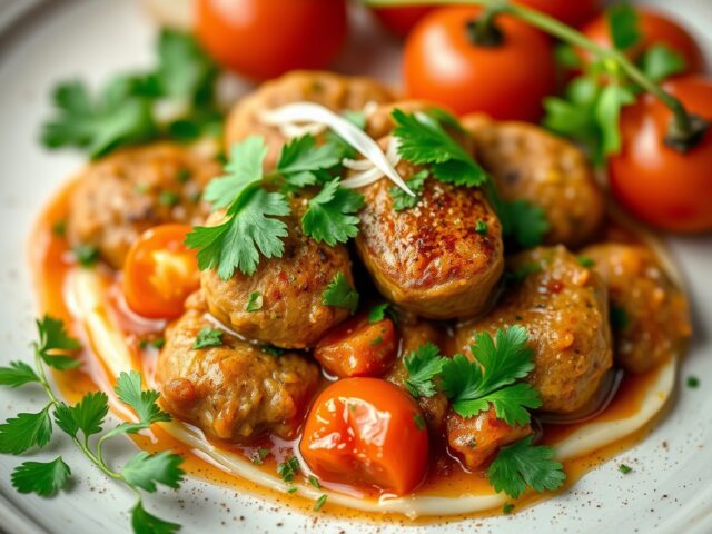 Visfilets met tomaten en koriander — AI-gegenereerde illustratie