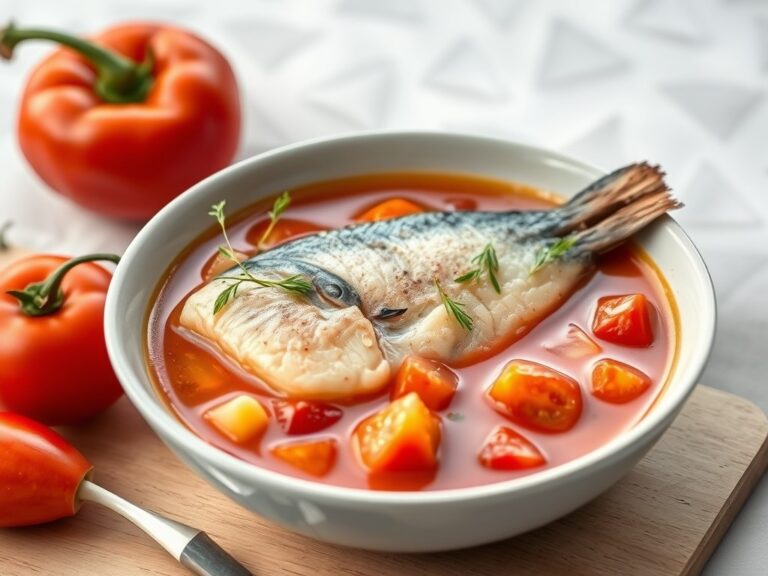 Vissoep met Tomaten (Spaans) — AI-gegenereerde illustratie