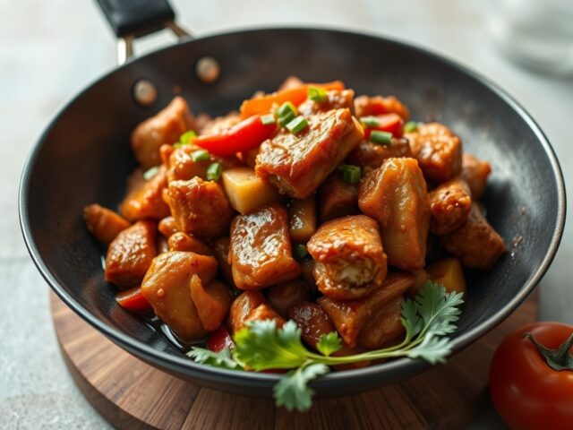 Vlotte Babi Pangang uit de wok — AI-gegenereerde illustratie