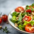 Voedzame salade met rosbief, vijg en pistache