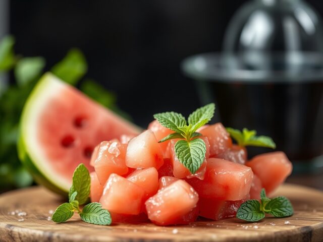 Watermeloen salade — AI-gegenereerde illustratie