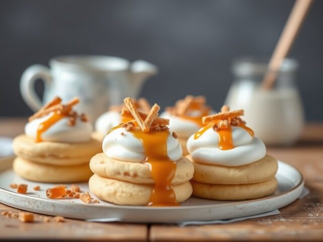 Wentelteefjes met peertjes en karamel-speculaasijs — AI-gegenereerde illustratie