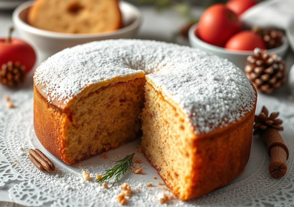 Winterse cake, AI-gegenereerde illustratie