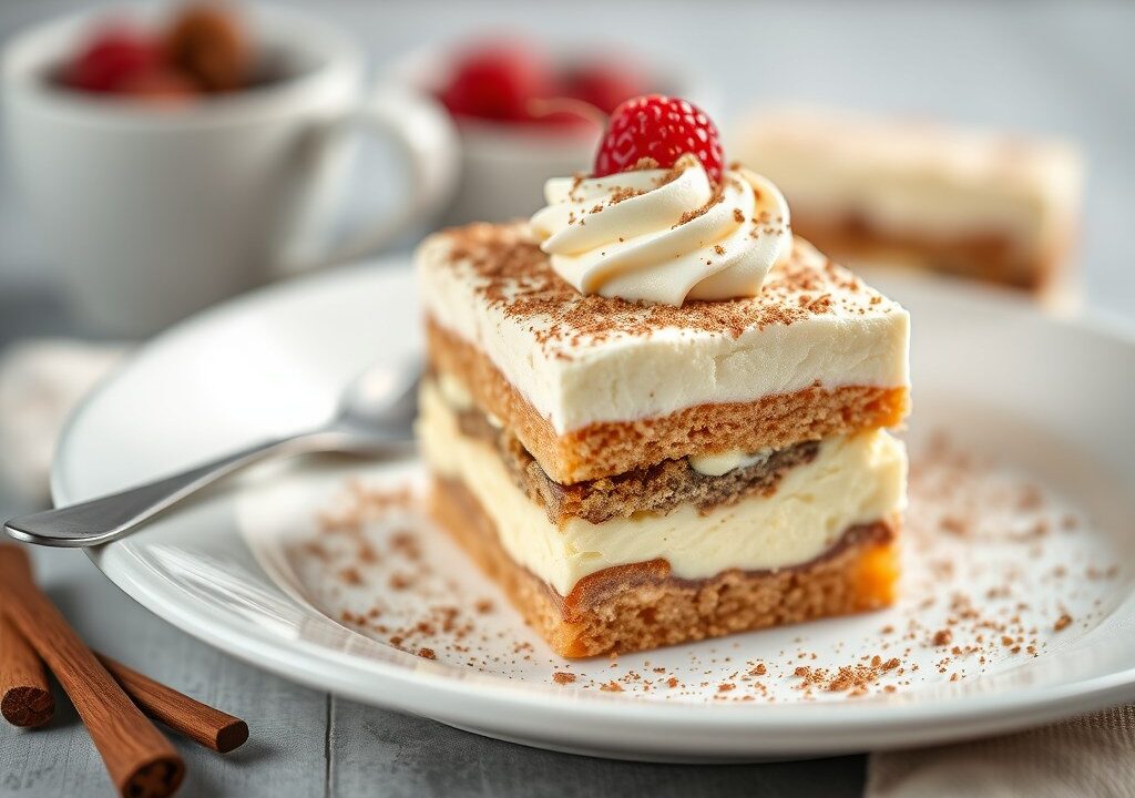 Winterse kruidnootjes tiramisu — AI-gegenereerde illustratie