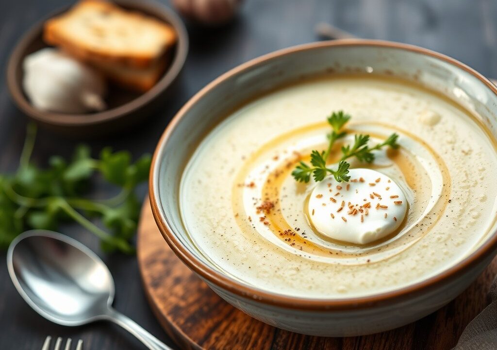 Witlofsoep met Mascarpone — AI-gegenereerde illustratie