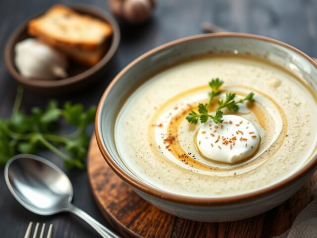 Witlofsoep met Mascarpone — AI-gegenereerde illustratie