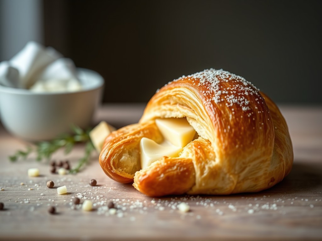 Witloofcroissant, AI-gegenereerde illustratie
