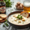 Witloofsoep met bier en sint-jakobsnoten