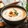 Witloofsoep met zoete aardappel en kokosmelk