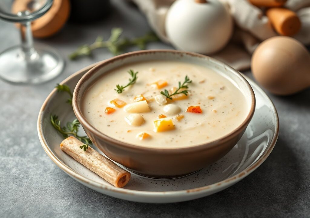 Witte ragoutsoep — AI-gegenereerde illustratie