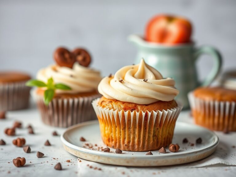 Wortelcupcakes met roomkaasglazuur — AI-gegenereerde illustratie