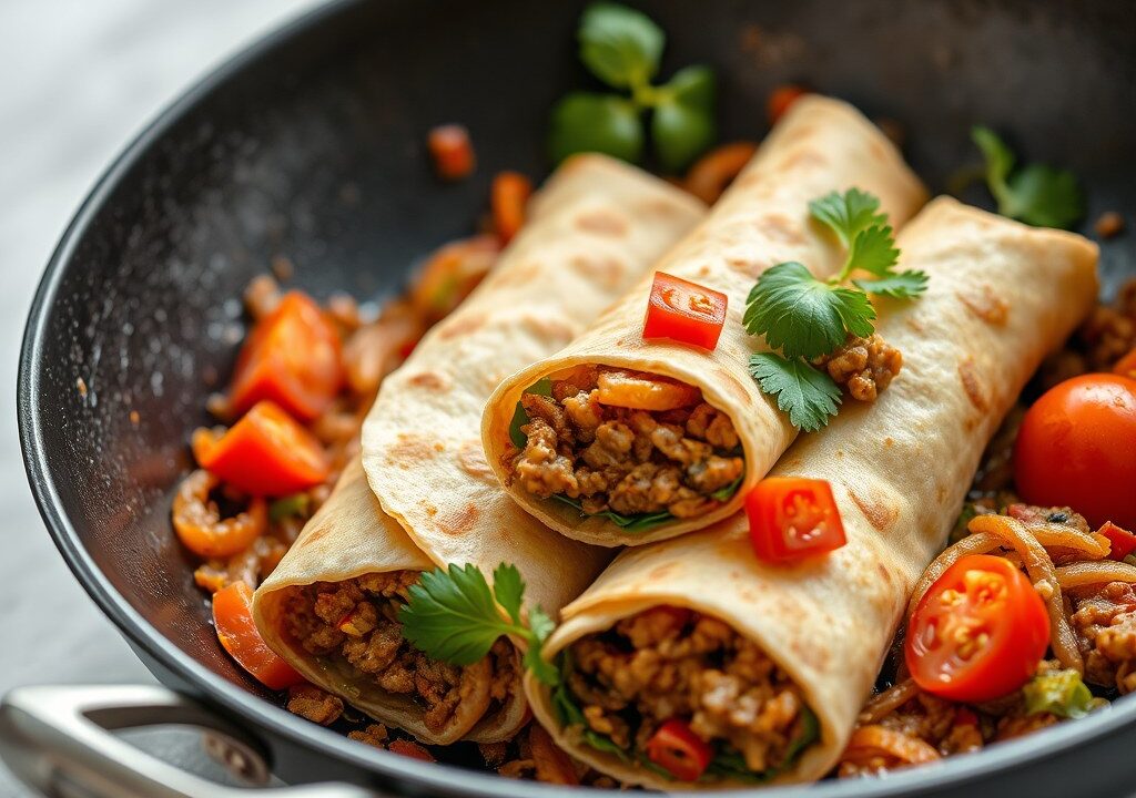 Wraps met ijsbergsla, AI-gegenereerde illustratie