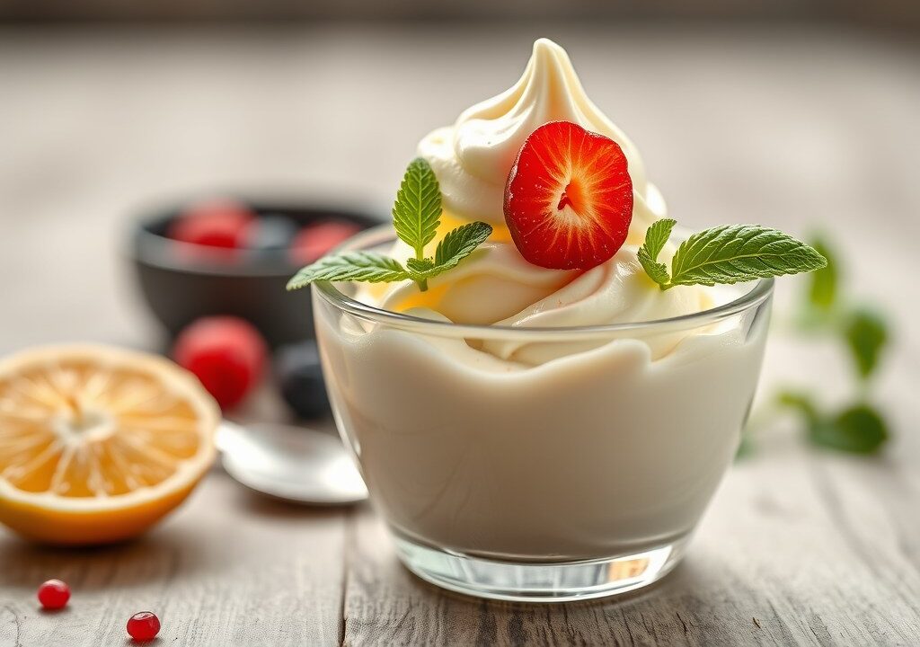 Yoghurtijs — AI-gegenereerde illustratie