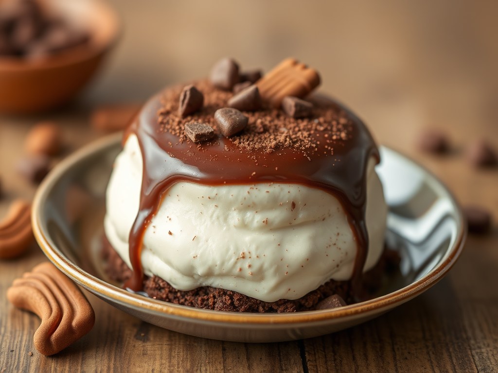 Zachte chocolademoelleux, AI-gegenereerde illustratie