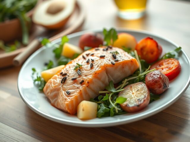 Zalm – Salade à la Niçoise — AI-gegenereerde illustratie