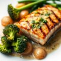 Zalm gegrild met broccoli en mosterdsaus