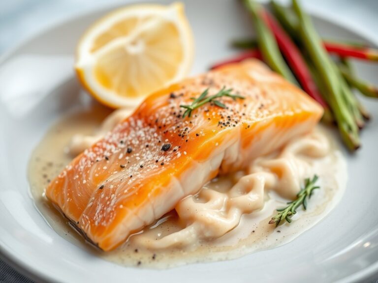 Zalm met Kruidenazijn — AI-gegenereerde illustratie