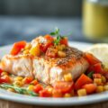 Zalm met Tomaten-Mais Salsa