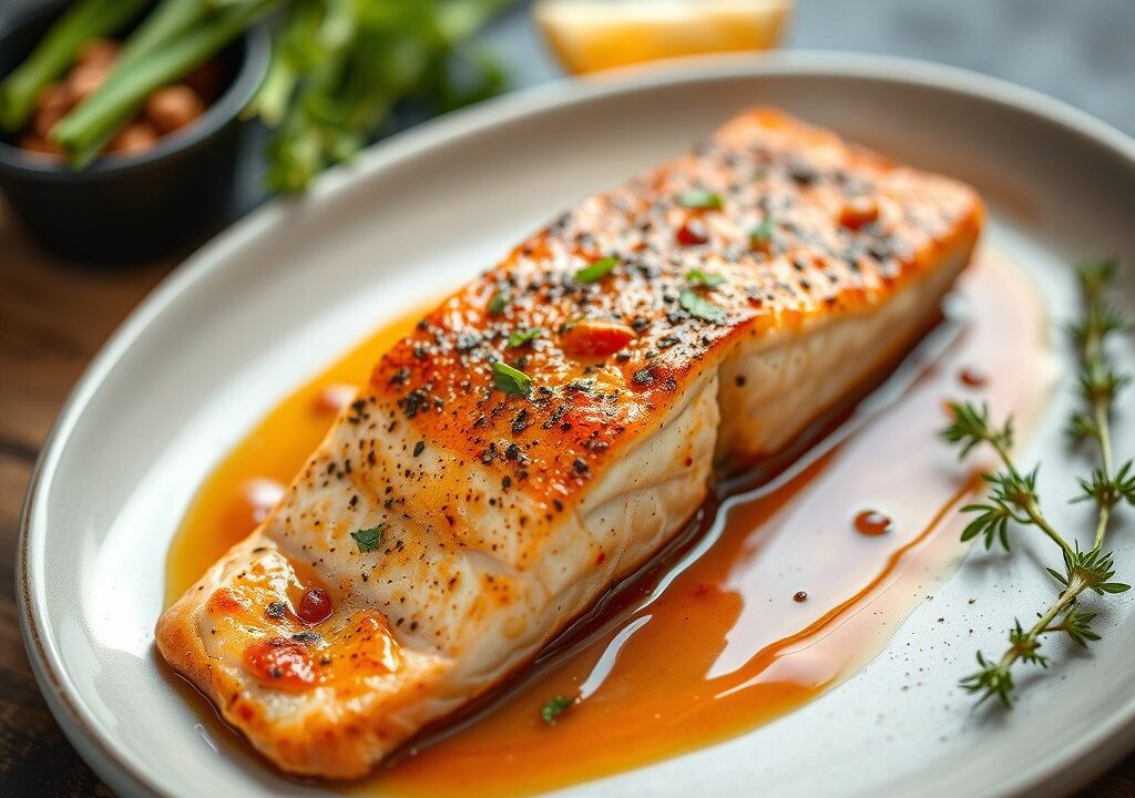 Zalm uit de Oven met Aziatisch Tintje — AI-gegenereerde illustratie