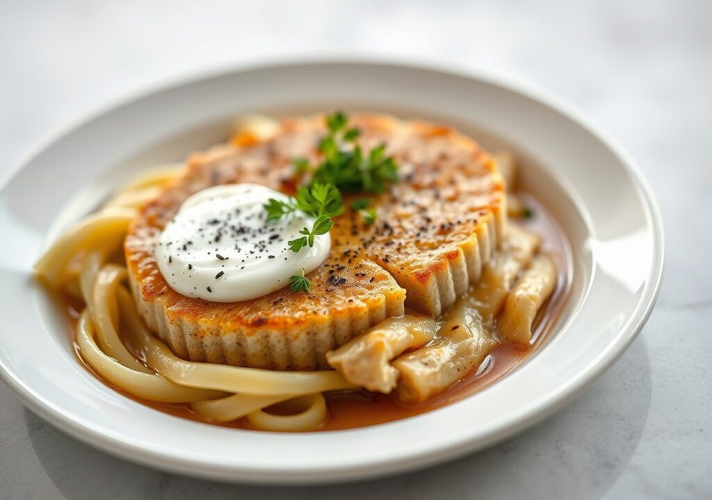 Zalmfilet met mascarpone — AI-gegenereerde illustratie