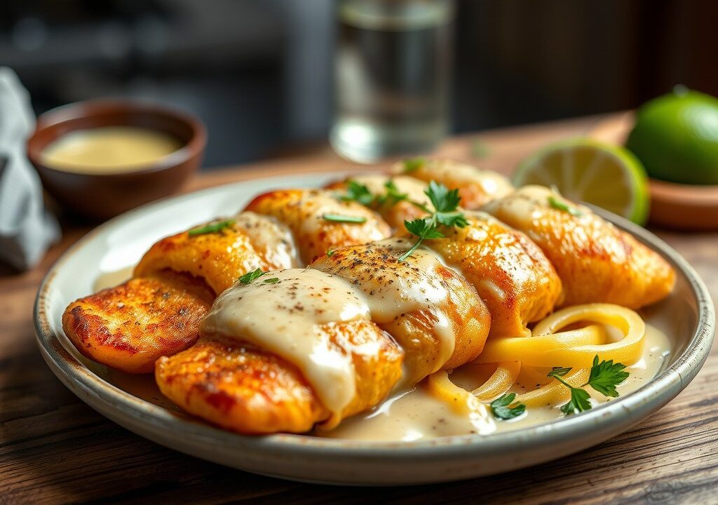 Zalmforel met limoensaus, AI-gegenereerde illustratie