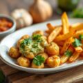 Zeebaars met knoflookchips en groentesalsa