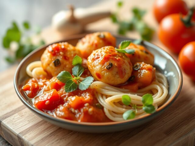 Zeebaars met Tomatensaus — AI-gegenereerde illustratie