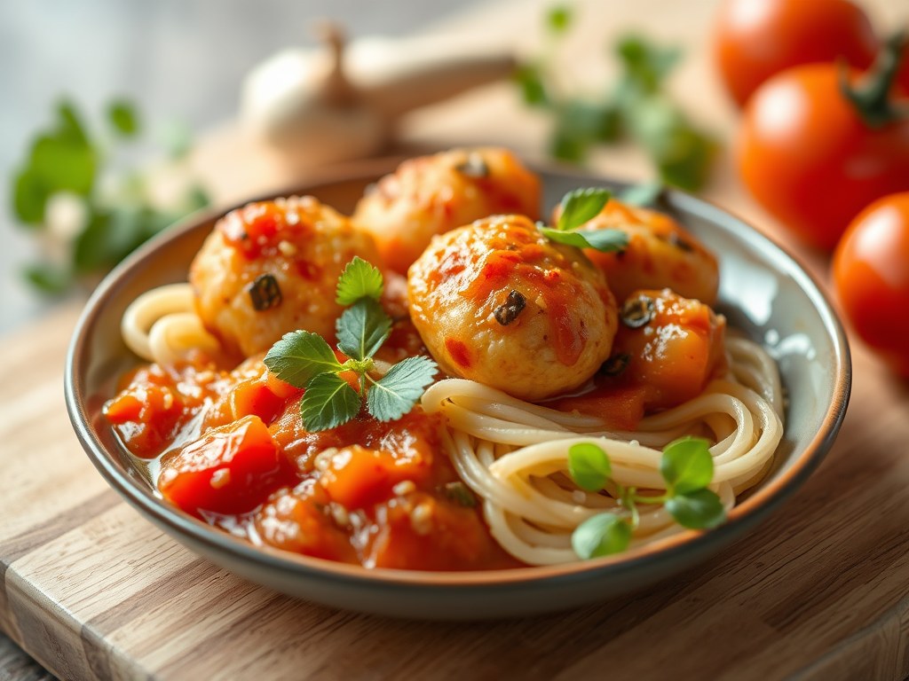 Zeebaars met Tomatensaus, AI-gegenereerde illustratie