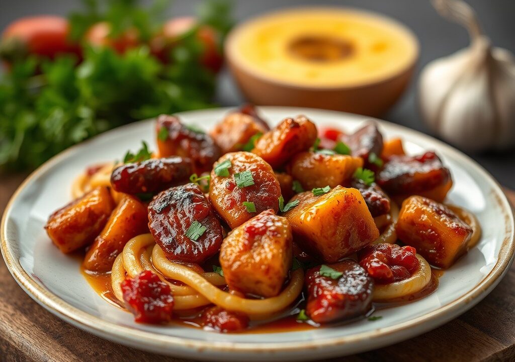 Zeeduivel met chorizo — AI-gegenereerde illustratie