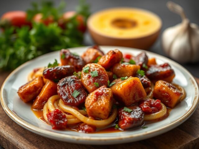 Zeeduivel met chorizo — AI-gegenereerde illustratie