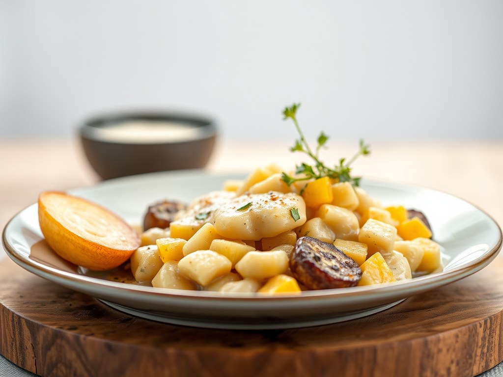 Zeewolf met asperges, AI-gegenereerde illustratie