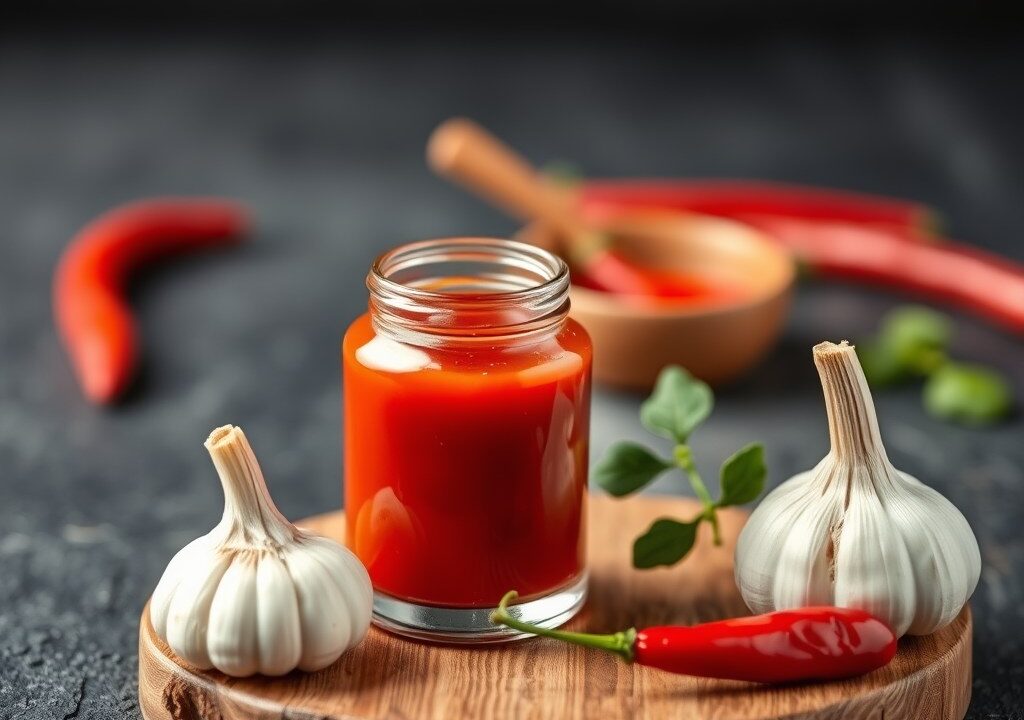 Zoete chilisaus — AI-gegenereerde illustratie