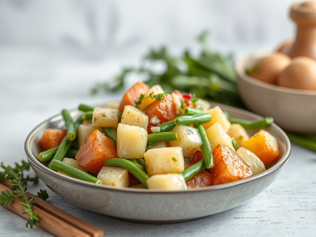Zomerse familie salade, AI-gegenereerde illustratie