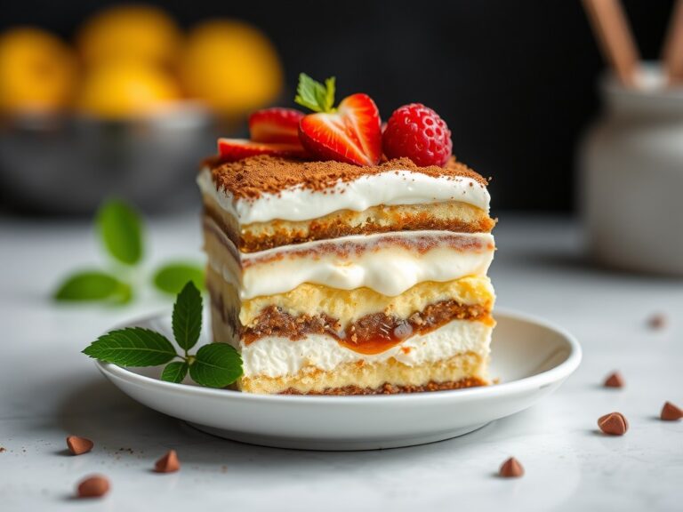 Zomerse tiramisu — AI-gegenereerde illustratie