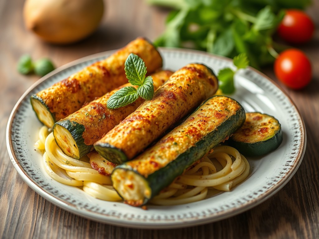 Zucchini alla Scapece, AI-gegenereerde illustratie