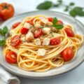 Zuiderse pasta met trostomaten & tonijn