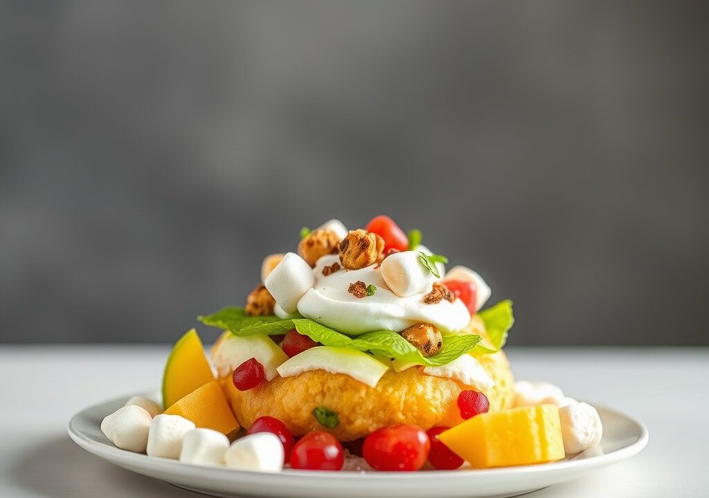 24 Hour Salade (Canadees recept), AI-gegenereerde illustratie